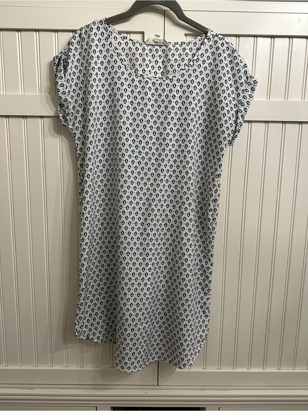 Pink Rose White and Navy Printed Mini Dress